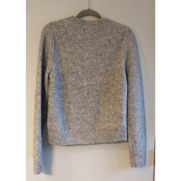 J Crew Grey Silver Sweater Cardigan Jewel Button Pockets NWT Medium MSRP $138 - Picture 10 of 11